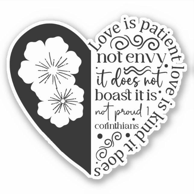 Pegatina Love is Patient Christian Faith  (Anverso)