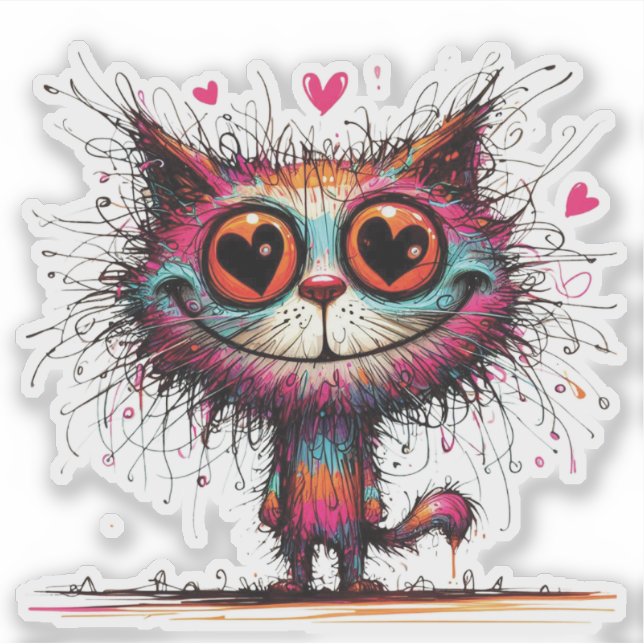 Pegatina Love Kitty (Anverso)