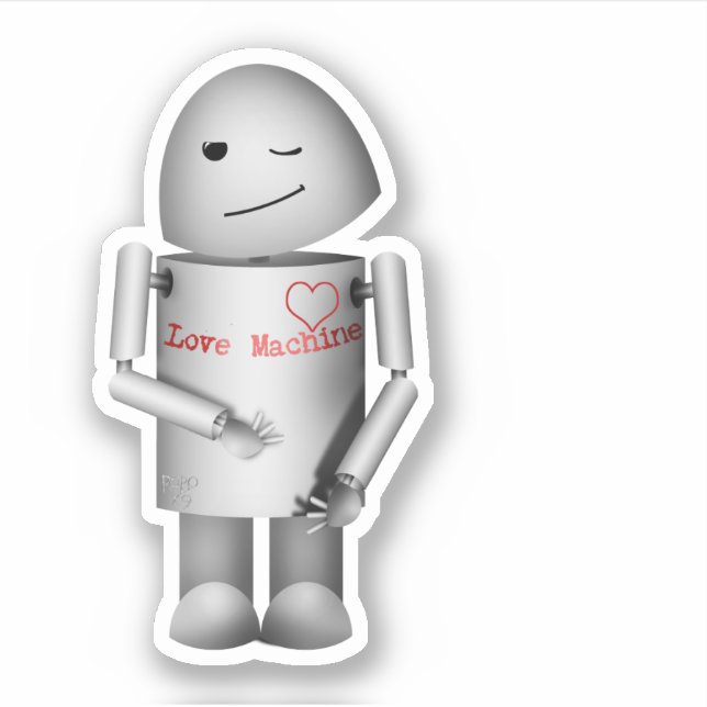 Pegatina Love Machine Valentine (Anverso)