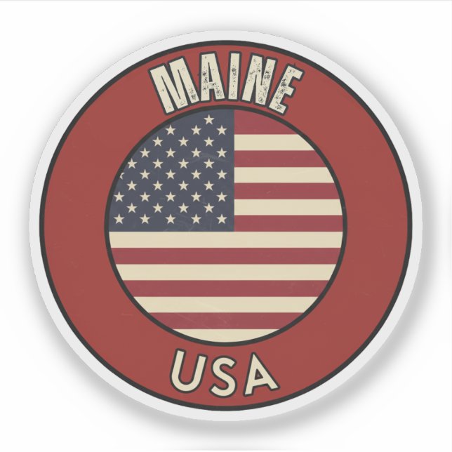 Pegatina Love Maine Gift - Cute ME State Souvenir (Anverso)