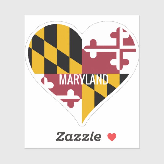 Pegatina Love Maryland Flag (Hoja)