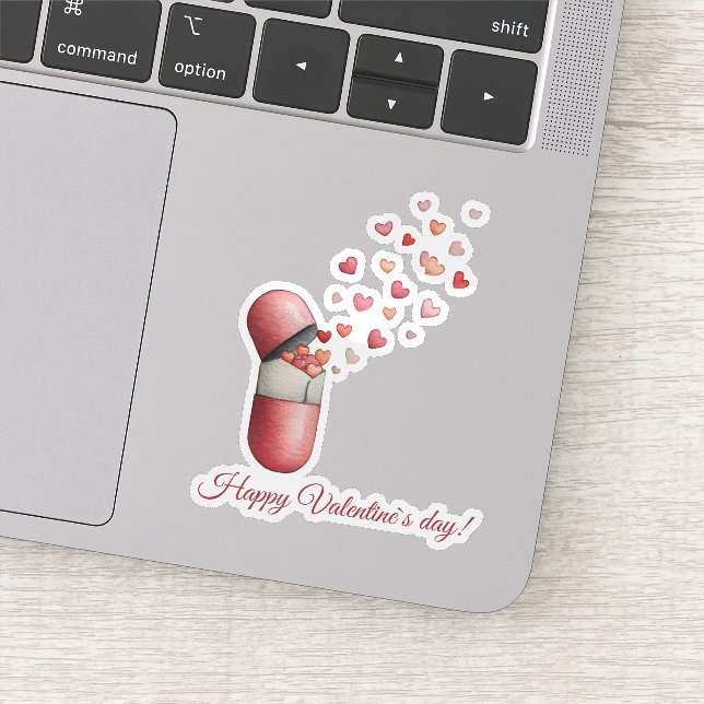 Pegatina Love Medicine Valentine's Day Design (Detalle)