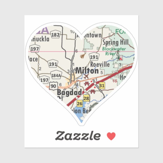 Pegatina Love Milton Florida (Hoja)