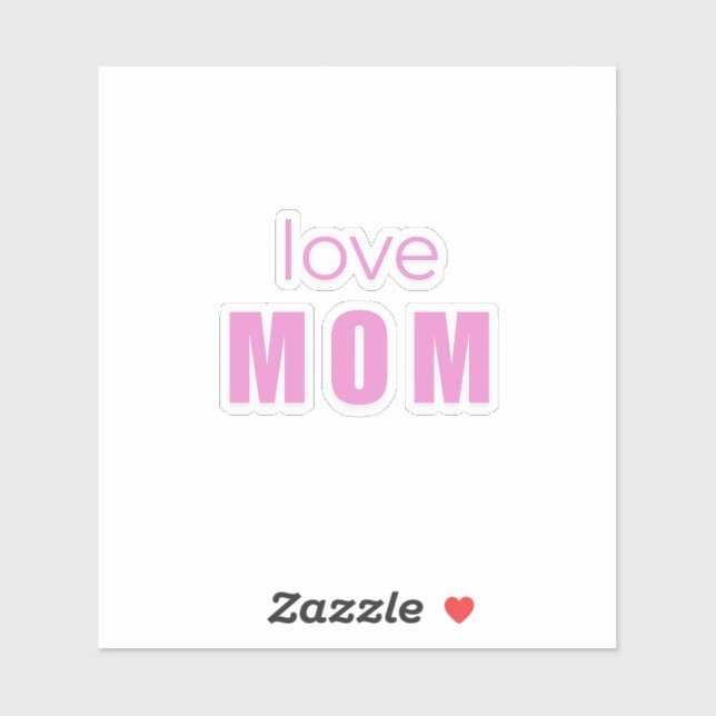 Pegatina Love Mom Sticker – Cute Mother’s Day Gift Idea (Hoja)