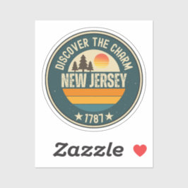 Pegatina Love New Jersey - Cute NJ State Souvenir