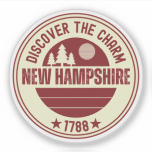 Pegatina Love NH - New Hampshire Map Souvenir