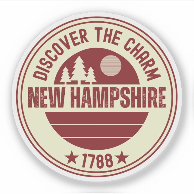 Pegatina Love NH - New Hampshire Map Souvenir (Anverso)