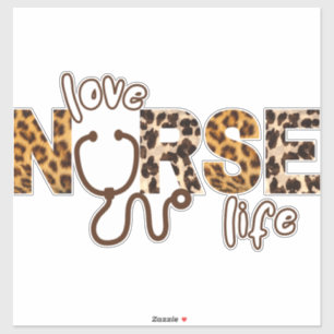 Pegatina Love Nurse Life Cheetah 3
