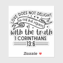 Pegatina Love Rejoices Christian Faith 