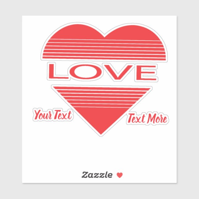 Pegatina Love & Romance Concept Design with Heart Elements (Hoja)