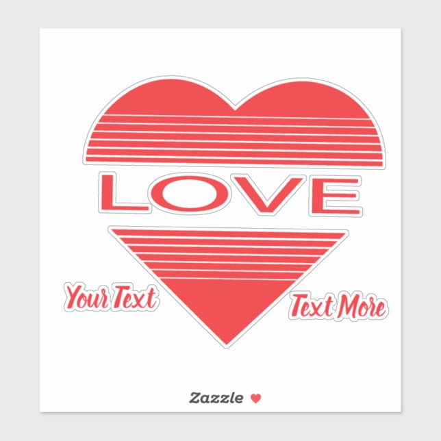 Pegatina Love & Romance Concept Design with Heart Elements (Hoja)