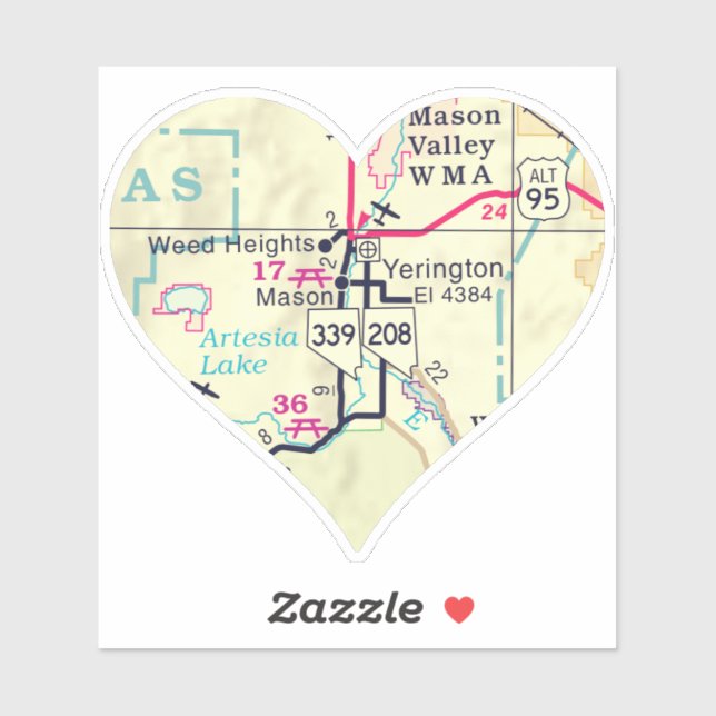 Pegatina Love Yerington NV (Hoja)