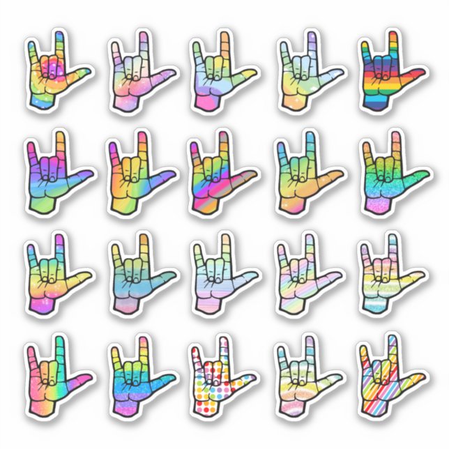 Pegatina Love You Loudly – ASL Sticker for Every Heart (Anverso)