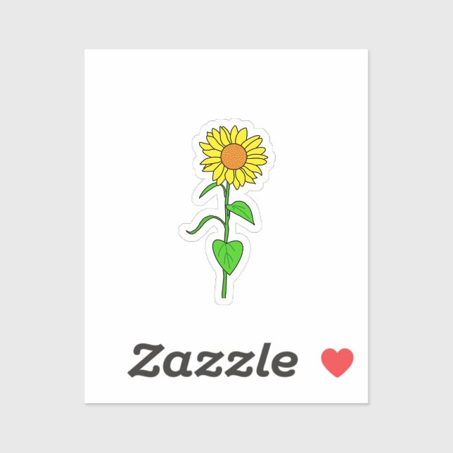 Pegatina Lovely Sunflower Custom-Cut Vinyl Sticker (Hoja)
