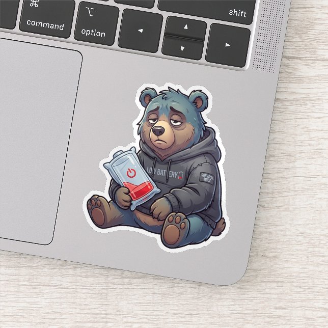 Pegatina Low Battery Bear (Detalle)