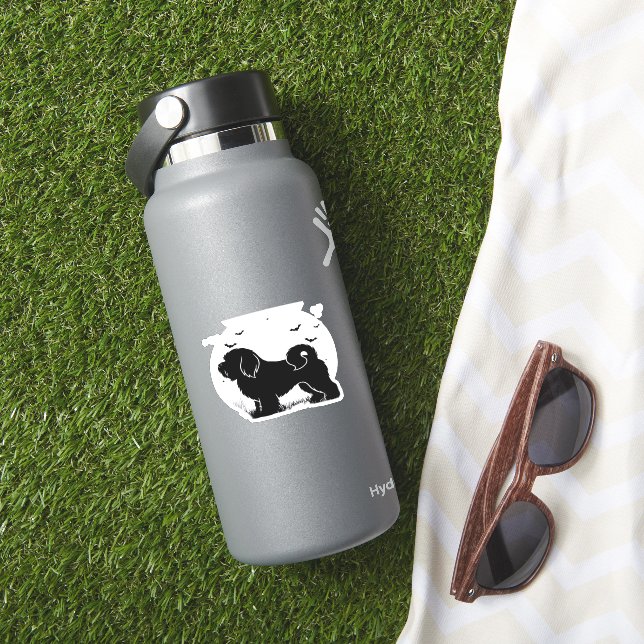 Pegatina Lowchen Dog � Halloween Moon Silhouette Classic T- (HydroFlask Insitu)