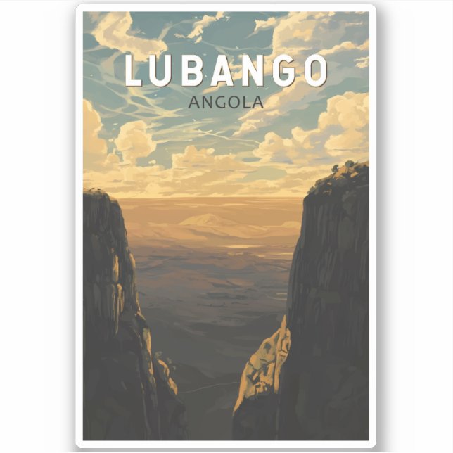 Pegatina Lubango Angola Viaje de arte (Anverso)