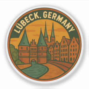 Pegatina Lübeck Alemania Holstentor Arte