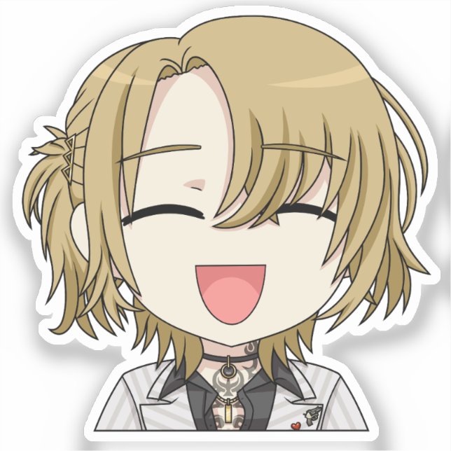 Pegatina Luca Kaneshiro Sonriendo Chibi Sticker (Anverso)