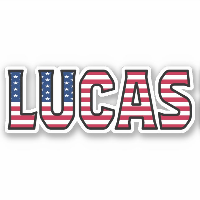 Pegatina Lucas Name Vorname USA Sticker Stickerset (Anverso)