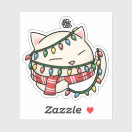 Pegatina Luces de gato y Navidades enredados de navidades