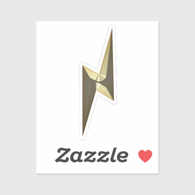 Pegatina Luces de trueno dorado moderno divertido (Hoja)