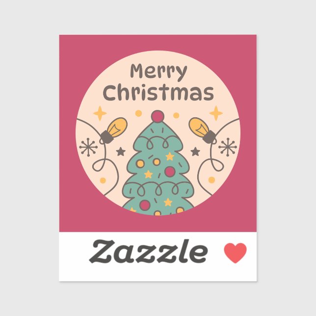 Pegatina Luces navideñas de Feliz (Hoja)