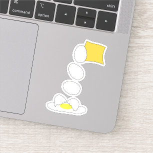 Pegatina Lucha por la comida - Queso vs Huevo.