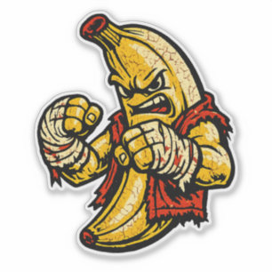 Pegatina Luchador de Plátano — Calle Vintage Retro Luchador
