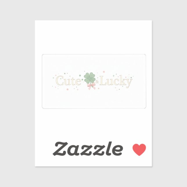 Pegatina Lucky Coquette Aesthetic Bow Clover St Patrick (Hoja)