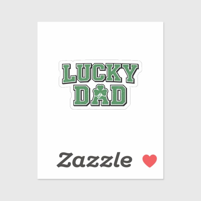 Pegatina Lucky Dad Bold Masculine Forest Green Typography  (Hoja)