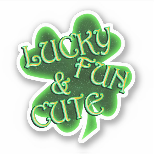 Pegatina Lucky Fun Cute St. Patrick's Day (Anverso)