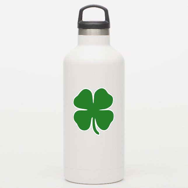 Pegatina Lucky Green Four Leaf Clover St Patrys Irish (Botella de agua)