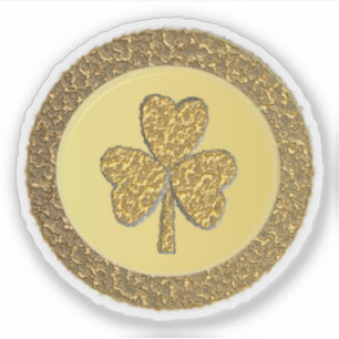 Pegatina Lucky Irish Shamrock Gold Coin