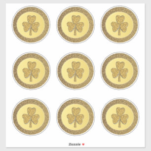 Pegatina Lucky Irish Shamrock Gold Coin