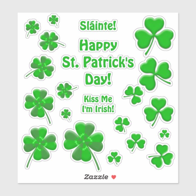Pegatina Lucky Irish Shamrocks Personalized (Hoja)