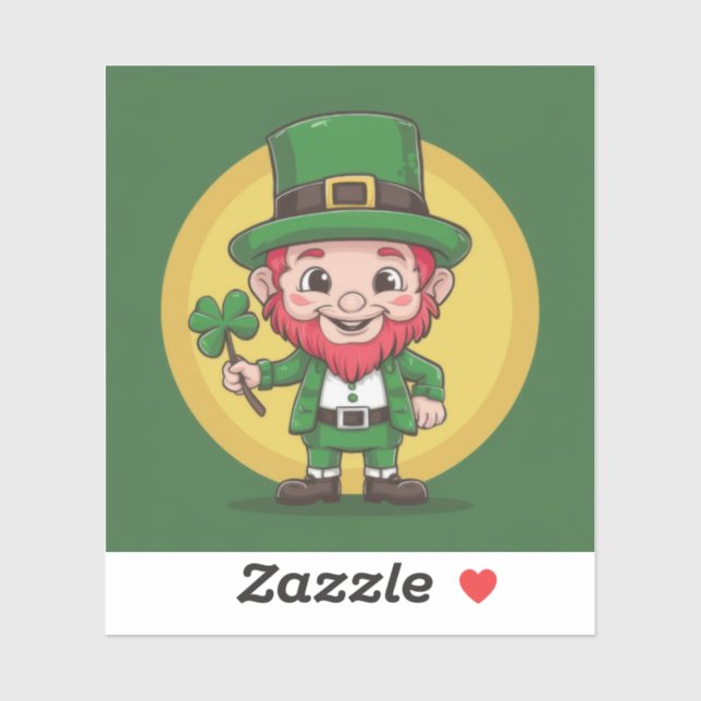 Pegatina Lucky Leprechaun and Clover (Hoja)