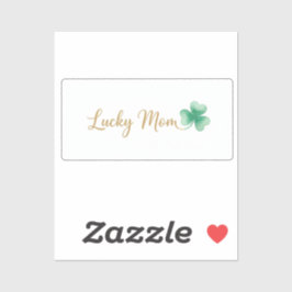 Pegatina Lucky Mom Elegant Script Heart Shamrock St Patrick