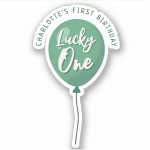 Pegatina Lucky One cumpleaños St Patricks Day Globo