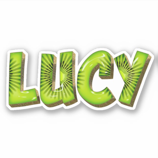 Pegatina Lucy Name Kiwi Design Aufkleber Sticker (Anverso)
