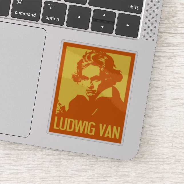 Pegatina Ludwig Van Beethoven Personalizado de arte pop Cut (Detalle)