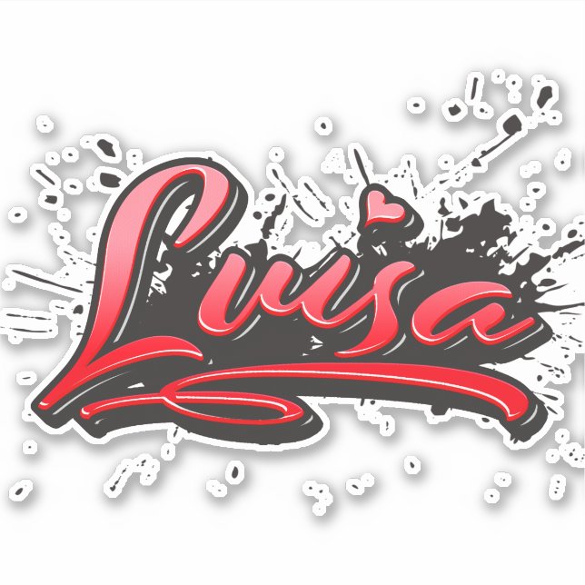 Pegatina Luisa red Heart Graffiti Aufkleber Sticker (Anverso)