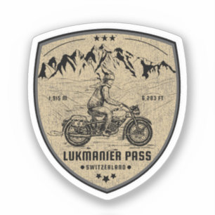 Pegatina Lukmanier Pass swiss-alps moto tour c