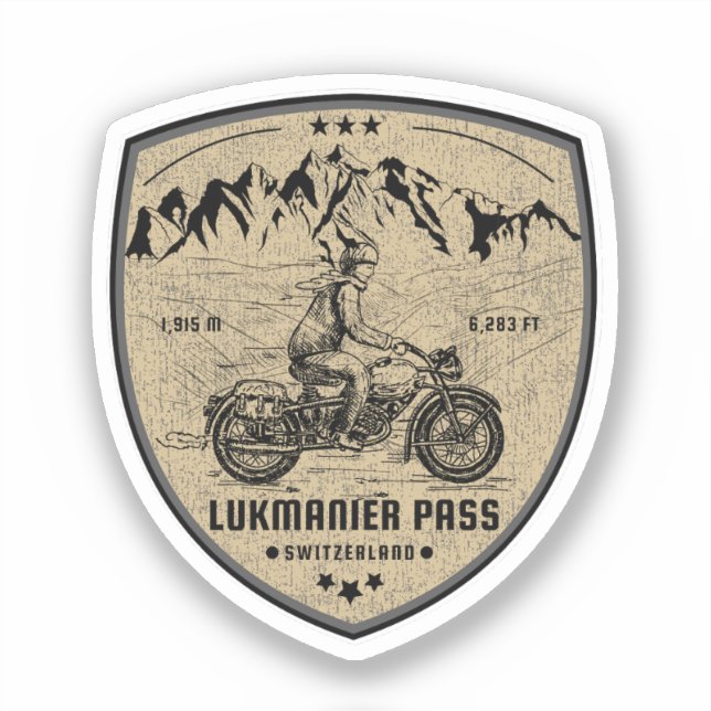 Pegatina Lukmanier Pass swiss-alps moto tour c (Anverso)