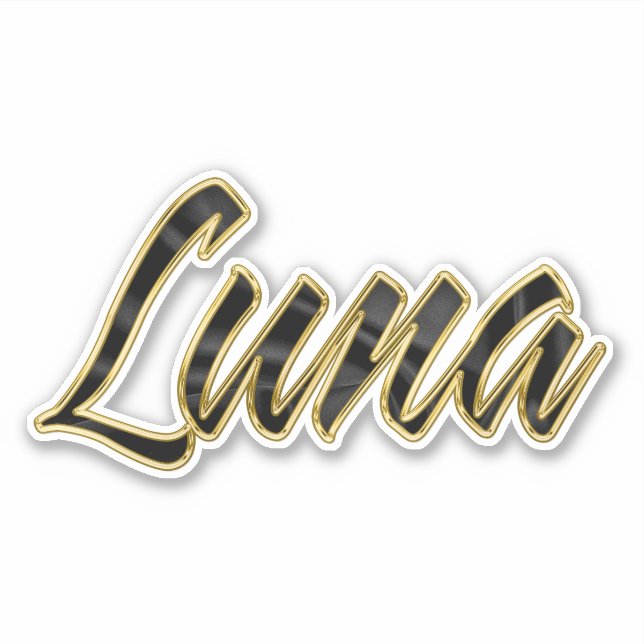 Pegatina Luna black gold Lettering Aufkleber Sticker (Anverso)