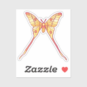 Pegatina Luna Moth Naranja Amarillo Bruja insecto mágico