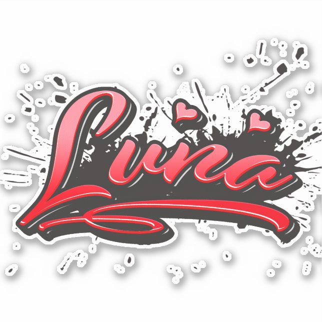 Pegatina Luna red Heart Graffiti Aufkleber Sticker (Anverso)