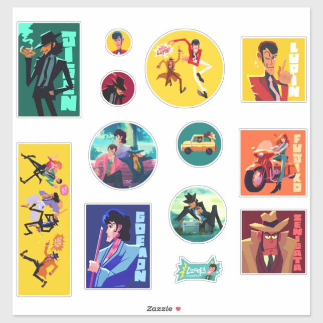 Pegatina Lupin III 12 sticker set (Hoja)