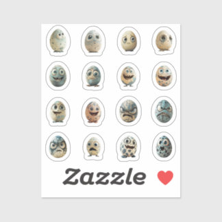 Pegatina Lustige Chibi-Ostereier-Sticker – 16 Stück