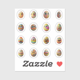 Pegatina Lustige Chibi-Ostereier-Sticker – 16 Stück